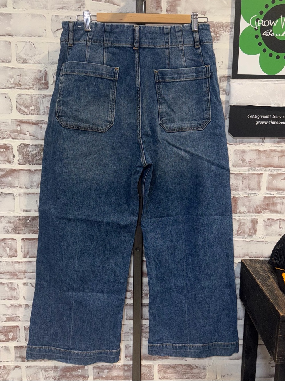 Pilcro Wide-Leg the skipper Relaxed Blue Denim Jeans - Picture 6 of 9